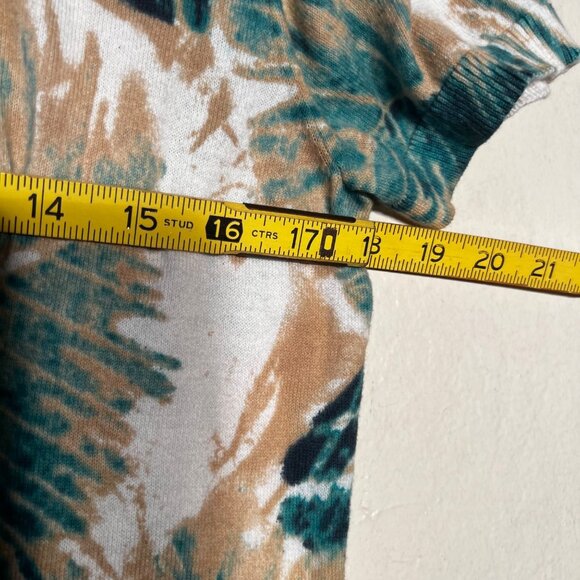 Ann Taylor Women's L Tropical Leaf Button-Front Short Sweater 100% Cotton Office - Picture 10 of 13